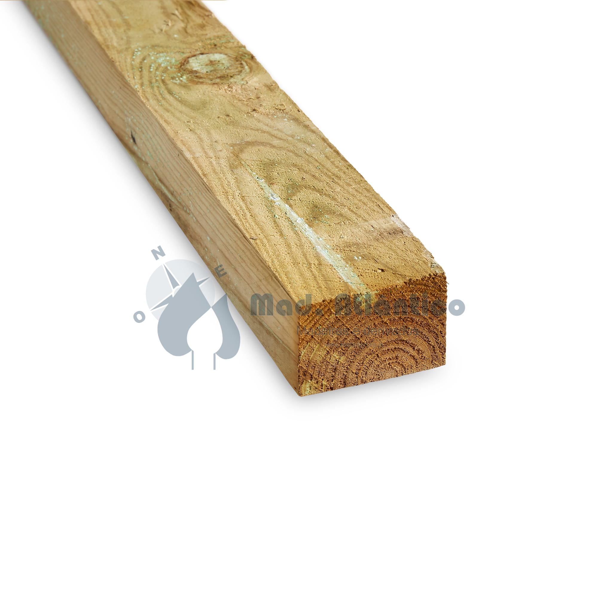 Barrote de Pinho Nórdico Tosco Tratado – 4500 x 100 x 70 mm