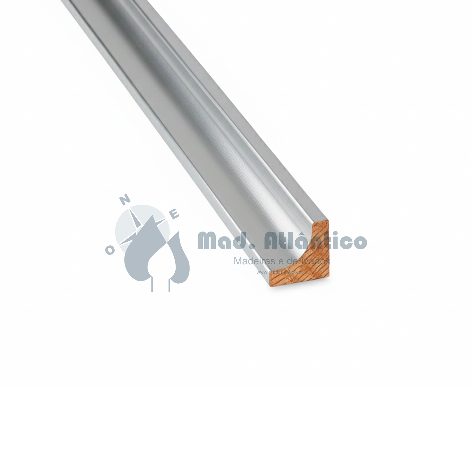 Meia Cana Pintada Prata (23x23)