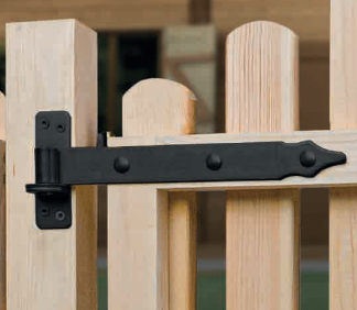 Dobradiça Direita + Suporte Negro - Uso em Portões