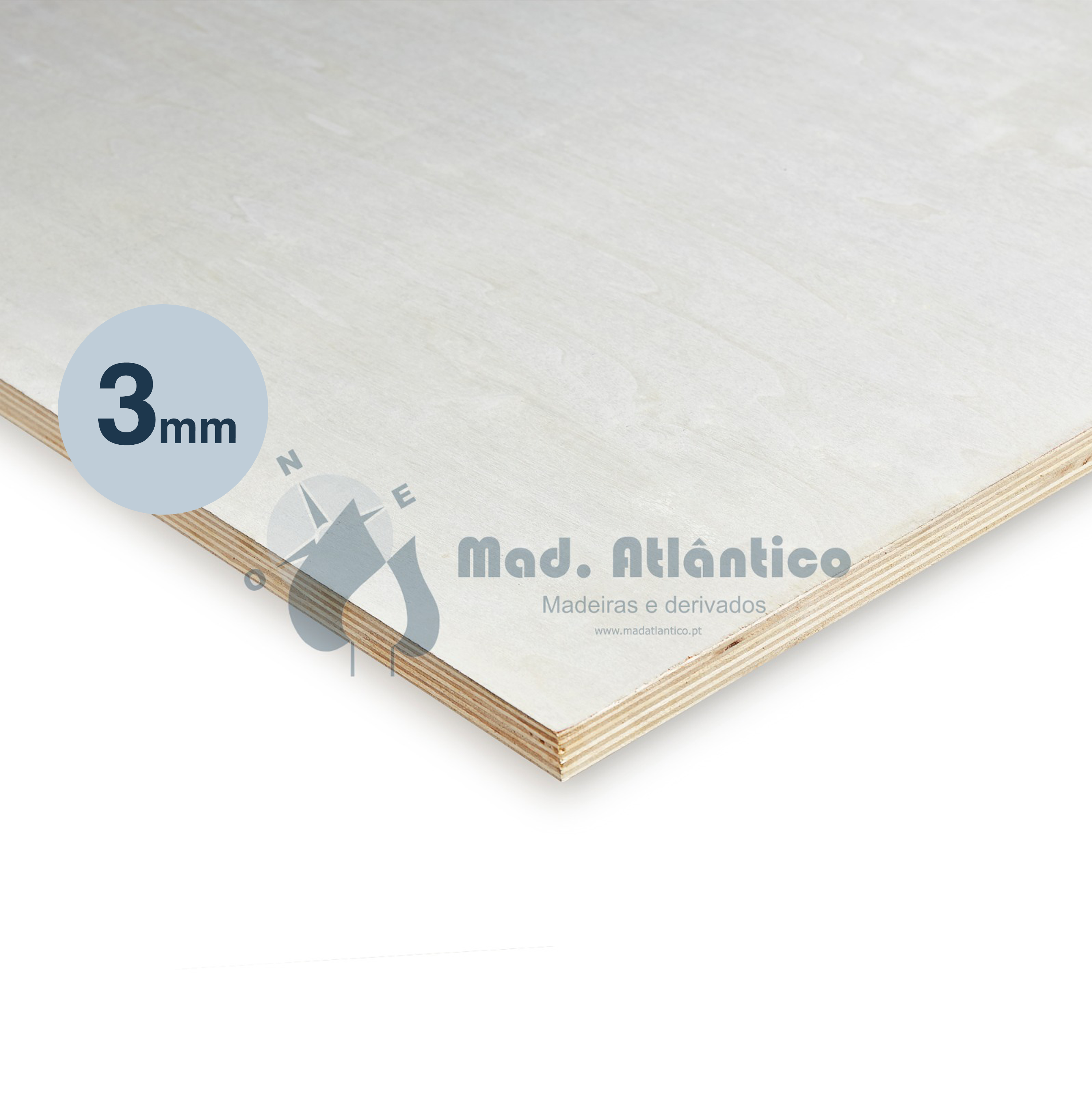 Contraplacado Choupo - Atlântico Poplar B+/B (2500 x 1250 x 3mm)