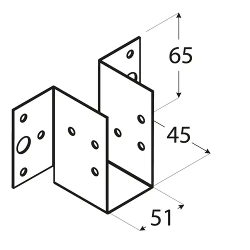 Estribo Galvanizado Abas Exteriores 51 x 65mm