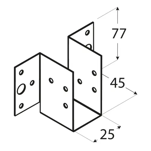 Estribo Galvanizado Abas Exteriores 25x77mm
